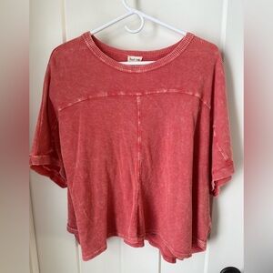 Peach Love California Women's Washed Red Short Sleeve Tee